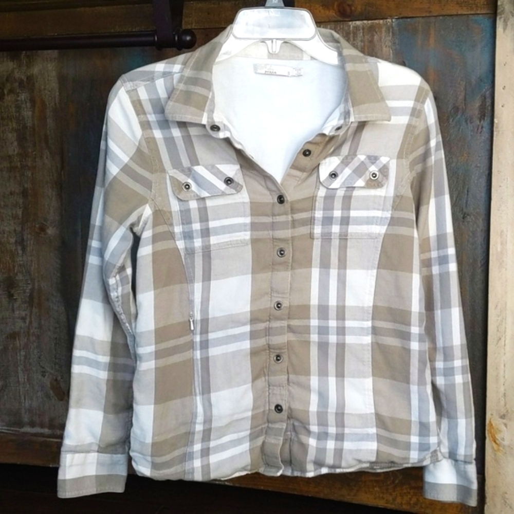 prAna Thermal Lined Flannel Shacket Top - Women's Small - Picture 1 of 7